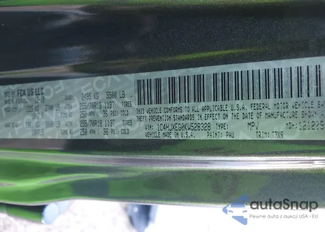 2019 Jeep Wrangler Unlimited Sahara 4X4 из США, поврежденный, VIN 1C4HJXEG0KW528328